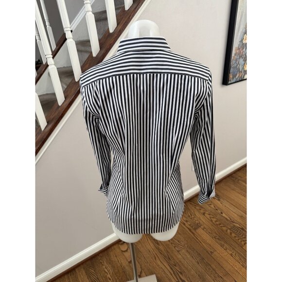 Nili Lotan Kate Shirt Black White Stripes Size Small - Picture 3 of 3